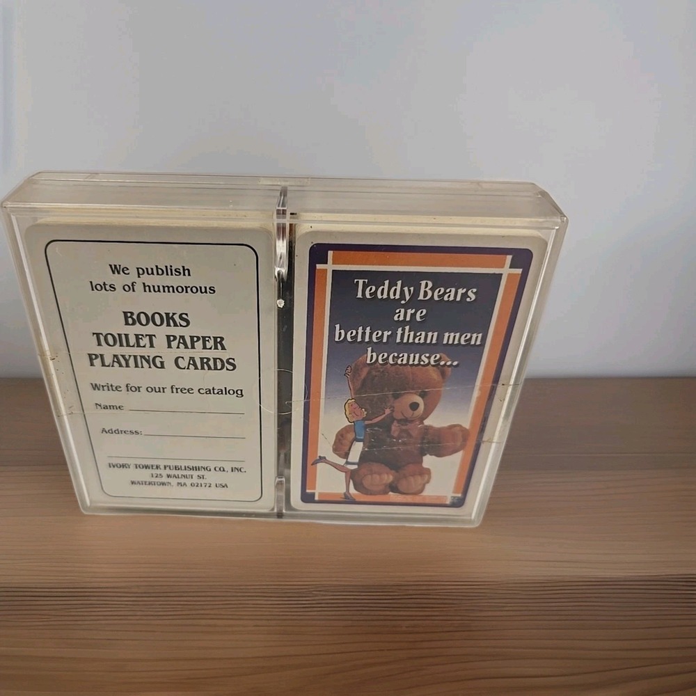 VTG Teddy Bears are Better Than Men Funny Playing Cards Ivory Tower